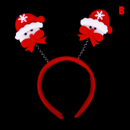 Tecknad Röd Jul Hårband Santa Claus Snowman Antlers Hea