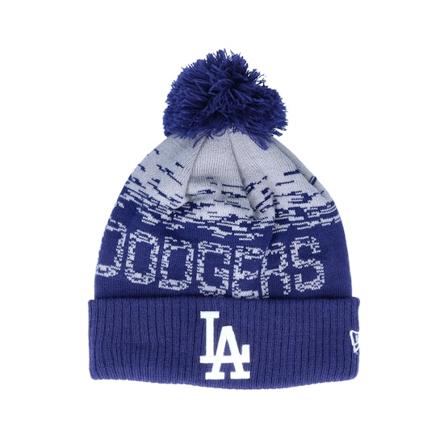 New Era - MLB Blå pom Beanie - Los Angeles Dodgers Sport Knit Navy/Silver Pom @ Hatstore