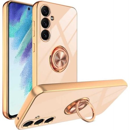 Samsung A15 5G Elegant & Stöttåligt Skal med Ringhållare Flawless - Roseguld