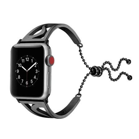 Apple Watch Series 4 44mm klokkereim av rustfritt stål med S formet design - svart