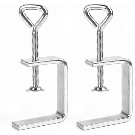 C-tving 2 stycken C-tving Rostfritt stål C-tving Skruvtving Bärartving Fixeringstång Bordstving Bärartving C-tving för träbearbetning Silver