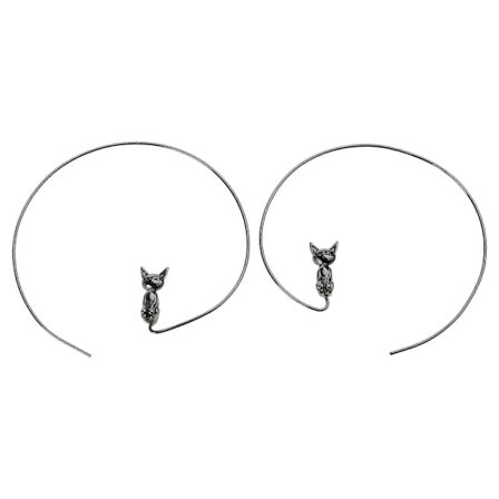 Punk Hoop Øreringe Katte Store Cirkeløreringe Smykker til Kvinder Piger Punk Øreclips Punkstil Ørering Øresmykker