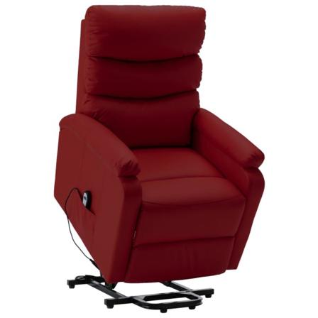 Vidaxl Reclinerfåtölj Med Uppresningsfunktion Vinröd Konstläder Röd