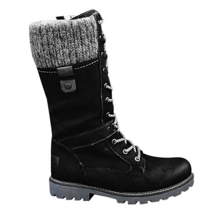 Dame Flade Snørebånds Mid-læg Støvler Damer Biker Ride Vinter Varme Sko