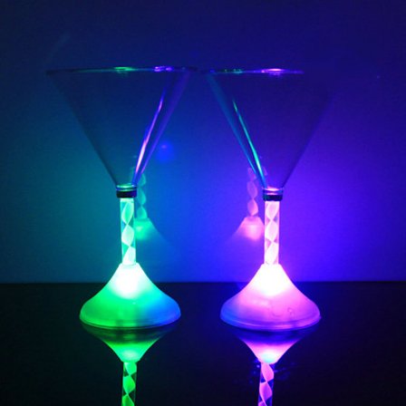 LED-ljusemitterande blinkande vinglas, cocktailvinglödande bägare (5 st)