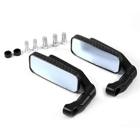 Par Universelle Motorcykel Cykel Rektangel Bakspejle 8mm 10mm Kulfiber