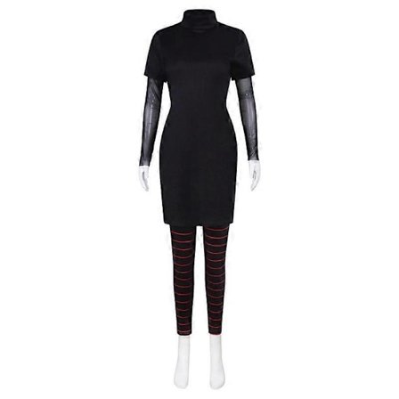 Vampyr Datter Kostume Mavis Cosplay med Paryk Halloween Forklædning Karneval Kostume - WELLNGS