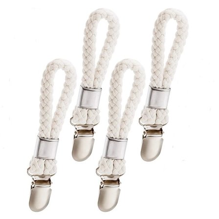 4 stk. Håndklæde Klemme Håndklædeholder HVID