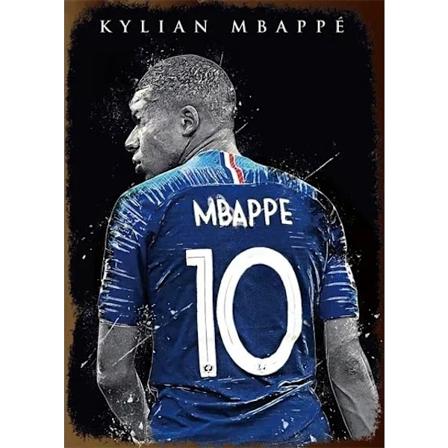 Fodboldstjerneplakat Metal Aluminium Tegn Dekorativ Baggrund Vægdekoration Til Bar Club Værksted Lokale Vægkunst Hjemmeindretning 18 30x20-Aluminum