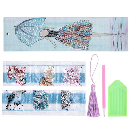 DIY Diamant Maleri Bogmærker med Kvast til Hjemmekontor Skolegave AA389 Pige