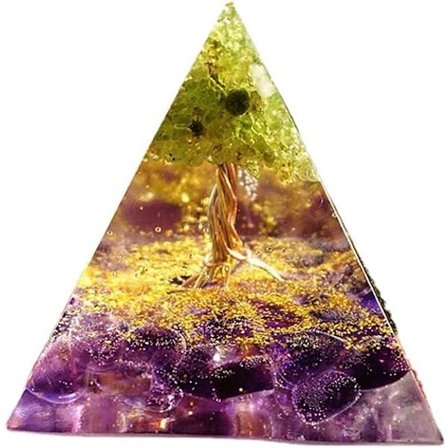 6cm Krystallpyramide, Amethyst Pyramide Edelsten, Livets Tre Pyramide