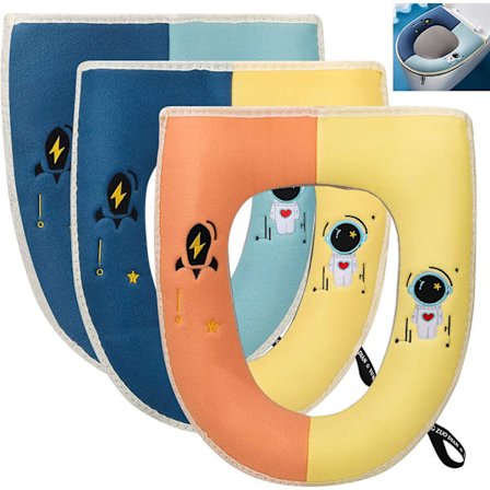 Pehmustettu wc-istuin kahvalla, 3 kpl lämmin wc-istuinsuojus, Wa