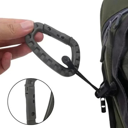 10 bitar Tactical Ryggsäck Spänne Snabb Taktiskt Karbinhake Plast Krok D Shape Mosqueton EDC Gear for Outdoor Camping Tillbehör