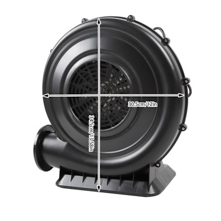 Radialfläkt, 370W effekt, högtryck, kompakt design,svart