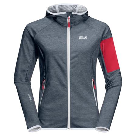Jack Wolfskin Women's Milford Hooded Jacket Women Mid layer tops Blue M