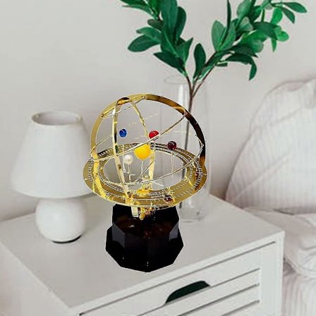 Aurinkokunnan malli 3D-metalliretro-työpöydän koriste, käsintehty aurinkokunnan malli opetukseen