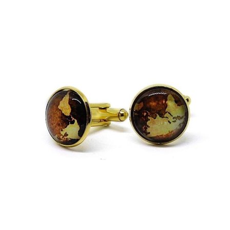 Mansjettknapper - Vintage verdenskart gull