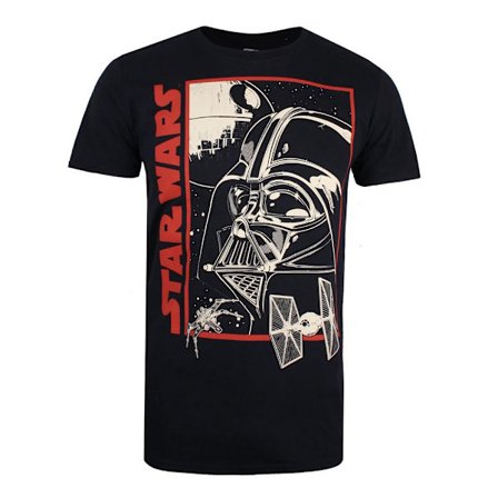 Star Wars Herr Darth Vader Poster T-shirt XL Svart/Röd/Kräm