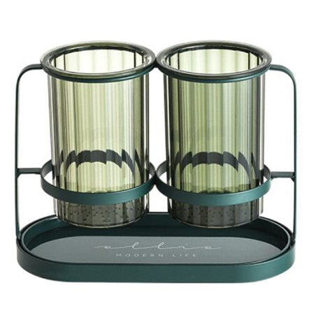 Transparent Jern Spisepinner Tørkeholder Kjøkkenredskap for Skjeer Grønn