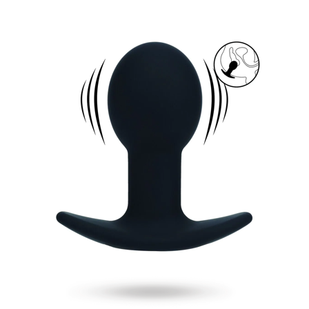 Single Bulb Vibrating Silicone Anal Plug - Black