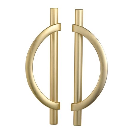 2-pack 96 mm borstade guld skåphandtag, halvmåneformade lådor