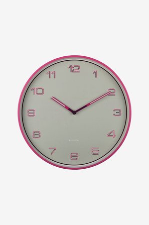 Karlsson - Veggklokke Lined Numbers - Rosa - Veggklokker & bordklokker - Fra Homeroom