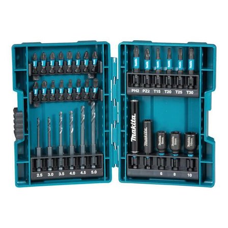 Makita B-66896 Impact Black bitssett med 38 deler til 1/4" bitsfeste