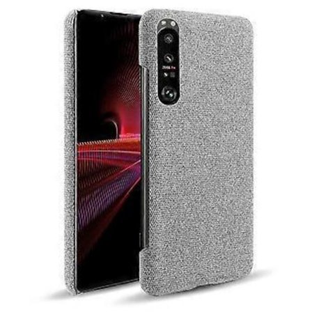 KSQ Stoffbelagt Plastikk Bakdeksel Kompatibelt For Sony Xperia 1 III (Lysegrå)