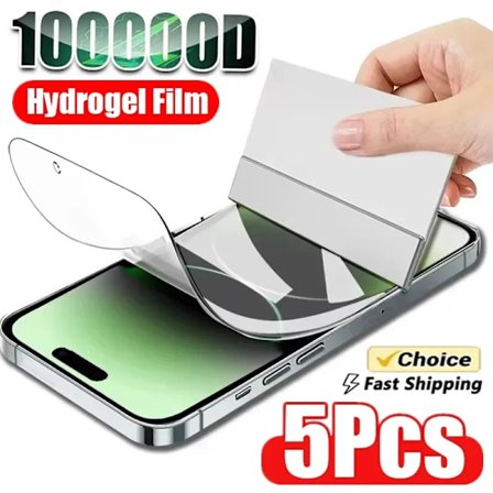5 st Full Cover Hydrogel Film för iPhone 13 12 11 14 15 Pro Max Skärmskydd för iPhone 16 PRO XR XS MAX 7 8 Plus Inte Glas
