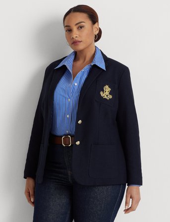 Lauren Women Bullion Jacquard Blazer - Navy - 50-52