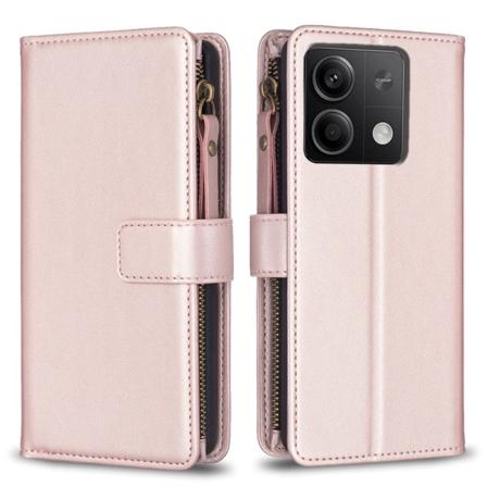 SKALO Xiaomi Redmi Note 13 4G Big Wallet 11-lokeroa Lompakkokote Pink gold