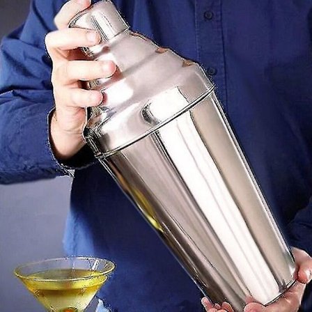 1,8 l stor rostfri Boston Bar Shaker för cocktails: 3-delars set |