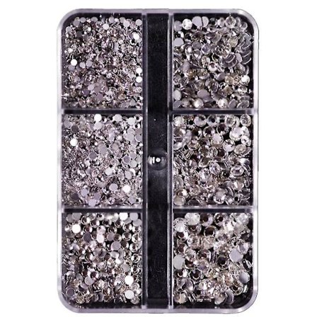 Sekalaiset litteät takapuoliset strassit, ei kuumia kiinnitettyjä pyöreitä kristallihelmiä lasikiviä koristeluun kasvoille, kynsiin, vaatteille, 