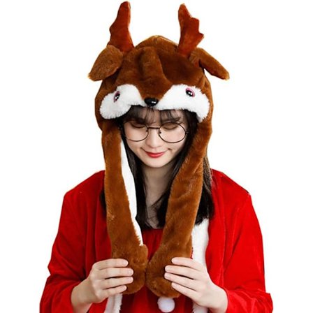 Julehat hovedbeklædning Lille gave Jul Øre Bevægelig Hoppende Hat Po