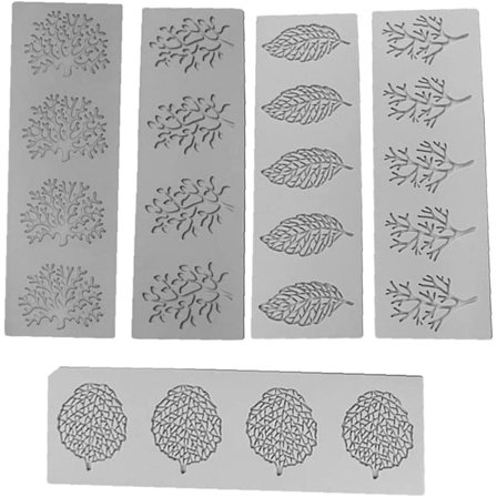 Blonder Silikonform Kake Embossing Matte Fondant Kake Sukker Dekorering Håndverk Verktøy Blomstermønster Former 5stk God Gave