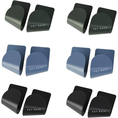 6 par multifunktionell grytlockshållare, väggmonterad