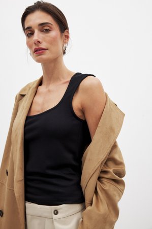 NA-KD - Ermeløs Punto-topp - Basic topper - Svart - XS (EU 32)