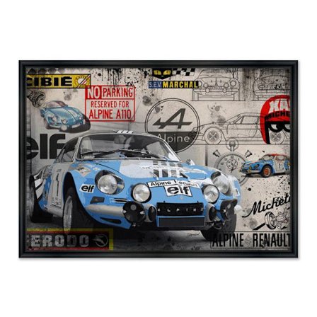 Træramme med tryk i lakeret PVC "Alpine Renaud" - Mat sort - 60 x 90 cm - Samling Rubix