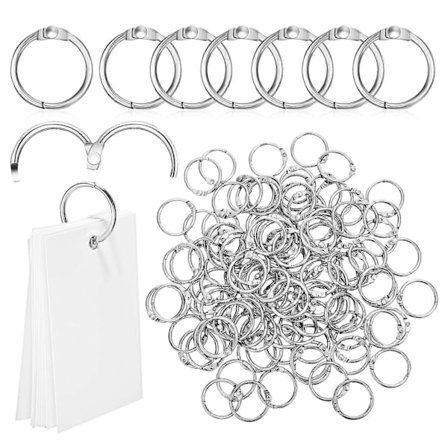 120 stk. Metal Ringbind Ringe Løse Blad Ringbind til Flashcards Noter
