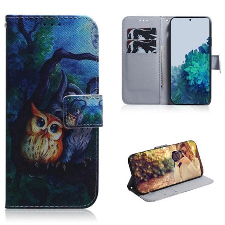 Lompakkokotelo Samsung Galaxy S22 Ultra - Pöllöt Kuunvalossa