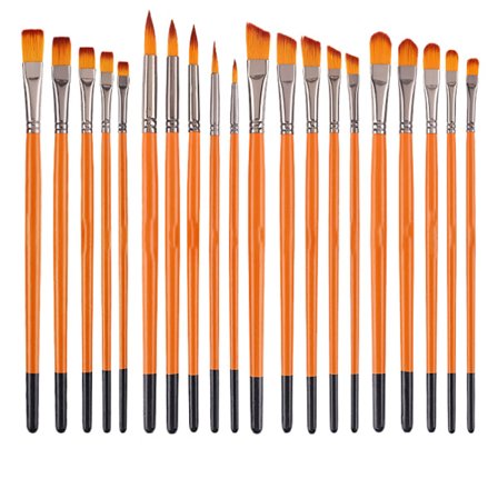 CDQ Borstar Set, 20 stk. Nylon Kunstner Pensler, til akryl