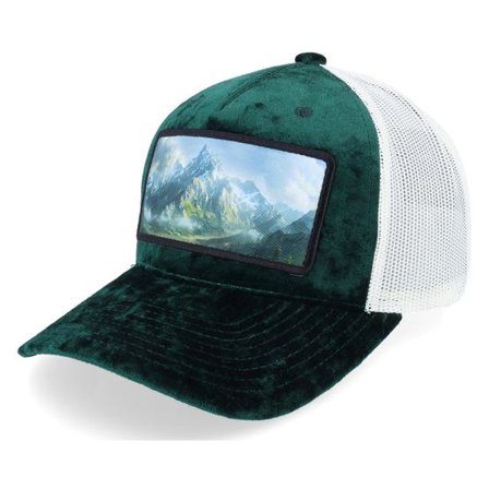 Calza Pennello - Grön trucker Keps - Big Mountains & Landscape Velvet Green/Ivory A-Frame Trucker @ Hatstore
