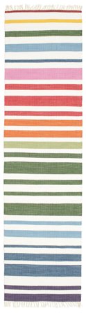 Striped Rainbow Stripe Multicolor Runner Rug Small