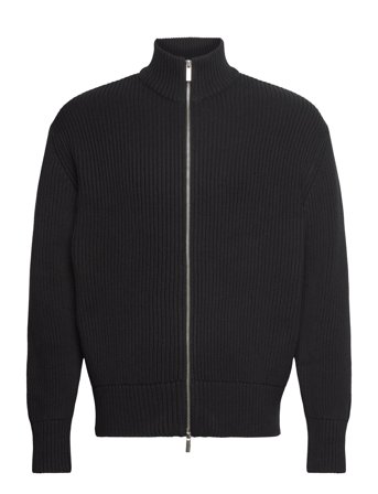 Selected Slhdry Ls Knit Relaxed Full Zip - Black - XL