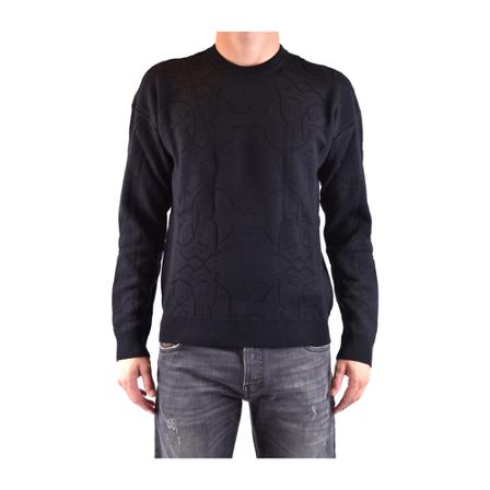 Roberto Cavalli Round-neck Strik Sort, Herre Strik