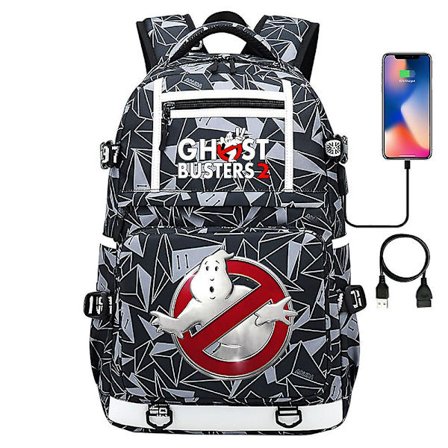Ghostbusters -painatus USB-nuorten koululaukku pojille ja tytöille - Rentouttava matkareppu