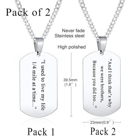 2 st personliga halsband, gravyr i rostfritt stål tagg hänge halsband för män kvinnor present till honom pappa make
