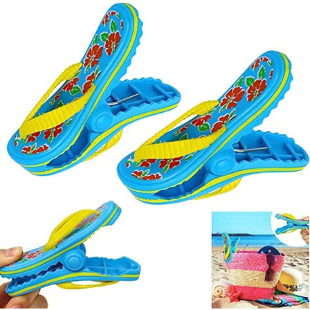 Sæt med 2 store tøjklemmer i form af tøfler til stole