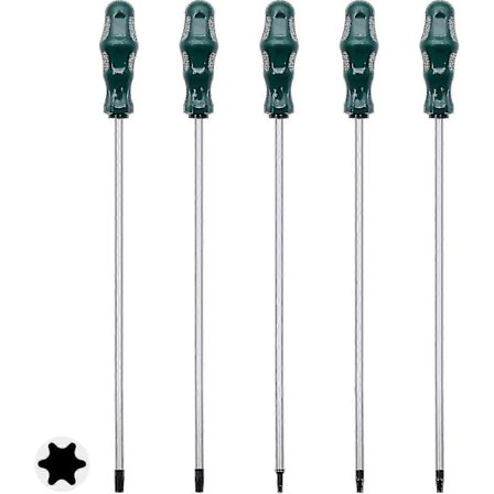 Ekstra Langt Torx Skrutrekkersett, 5 stk 12in Magnetisk Torx Skrutrekkersett, T15 - T30 (t15,t20,t25,t27,t30) Magnetisk Torx Skrutrekker Stjerne 
