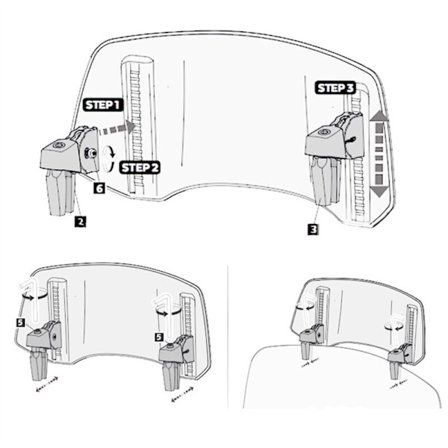 Justerbar motorsykkel vindskjermforlenger spoiler deflektor for 28X12Cm - transparent